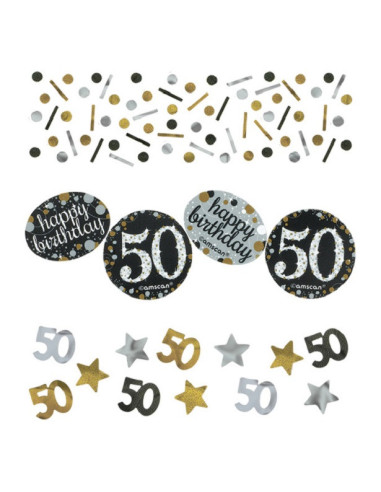 Confettis anniversaire 50 ans - Bellefete.ch - Suisse - Déco de fête 50 ans