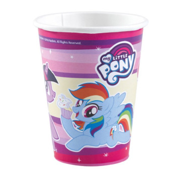 Bicchieri di compleanno My Little Pony per bambini, motivi colorati e unicorno