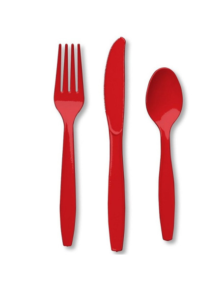 Rotes Plastikbesteck - Bellefete.ch - Schweiz - Einweggeschirr - Besteck 8 Personen Rotes Plastikbesteck - Bellefete.ch - Schweiz - Einweggeschirr - Besteck 8 Personen
