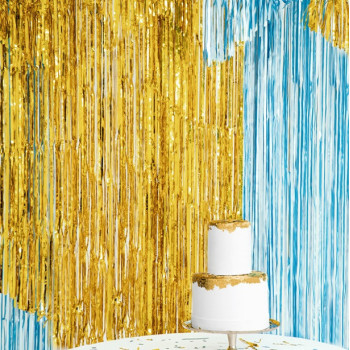 Partyvorhang Gold - Dekoration Hochzeit, Geburtstag & Babyparty - Bellefete.ch