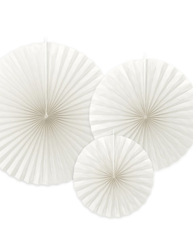 Décorations d'éventails en Blanc - Déco de fête