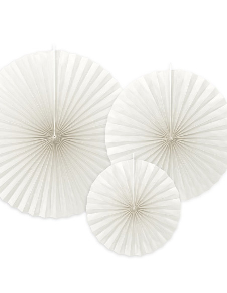 Weiße Fächerdekorationen - Partydeko