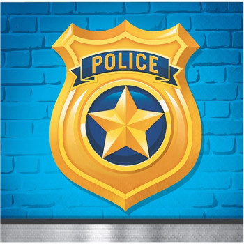 Diese kleinen Servietten eignen sich perfekt für die Dekoration Ihres Geburtstagstisches mit dem Motto „Polizei“.