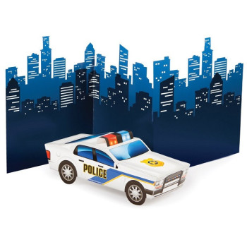 Centrotavola di compleanno Polizia per bambini, decorazione festiva a tema polizia
