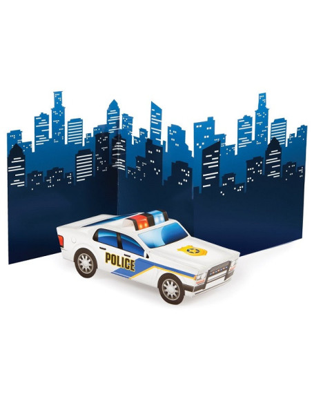 Centrotavola di compleanno Polizia per bambini, decorazione festiva a tema polizia