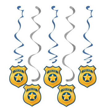 Partydekorationen zum Aufhängen Polizei für Kindergeburtstag, Polizeimotive