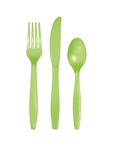 Couverts en plastique Vert Lime - Bellefete.ch - Suisse - Vaisselle jetable - Décorations de table - Couverts 8 personnes Couverts en plastique Vert Lime - Bellefete.ch - Suisse - Vaisselle jetable - Décorations de table - Couverts 8 personnes