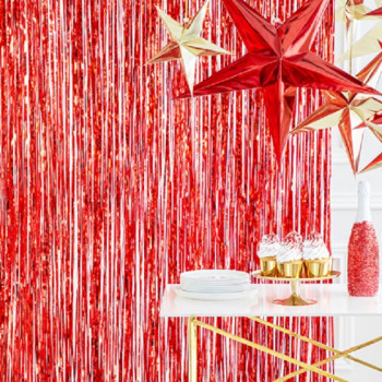 Roter Partyvorhang - Dekoration Hochzeit, Geburtstag & Babyparty - Bellefete.ch
