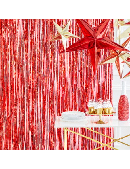 Roter Partyvorhang - Dekoration Hochzeit, Geburtstag & Babyparty - Bellefete.ch