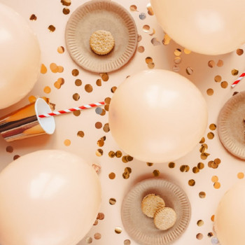 Pastellfarbene Pfirsich-Eco-Ballons - Biologisch abbaubare Ballons für Partys - Bellefete.ch 2