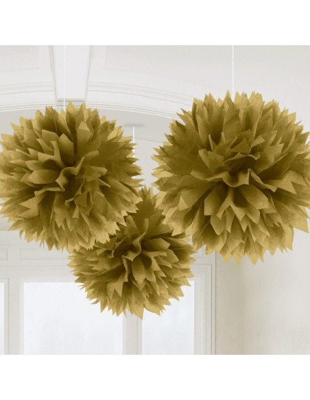 Pompon di carta dorata - Bellefete.ch - Svizzera - Decorazioni per feste