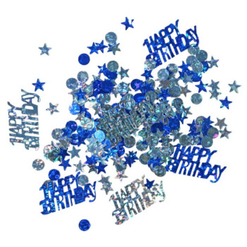 Coriandoli da festa blu Happy Birthday - Decorazione di compleanno - Bellefete.ch