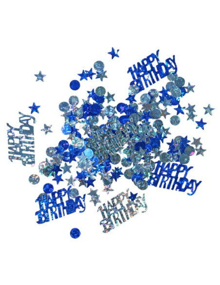 Coriandoli da festa blu Happy Birthday - Decorazione di compleanno - Bellefete.ch