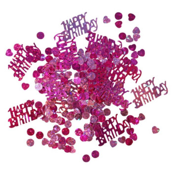Coriandoli da festa rosa Happy Birthday - Decorazione di compleanno - Bellefete.ch