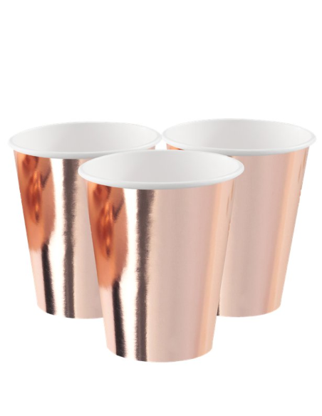 Partygläser aus Papier Rose Gold - Tischdekoration - Bellefete.ch