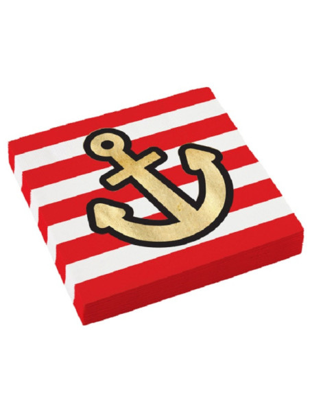 Serviettes de fête Pirate pour anniversaire enfant, motifs colorés et thème pirate