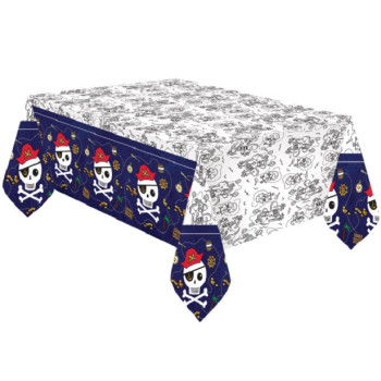 Piratengeburtstag Tischdecke zum Ausmalen für Kinder, spielerische und dekorative Aktivität