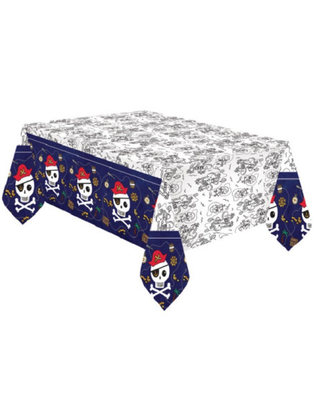 Piratengeburtstag Tischdecke zum Ausmalen für Kinder, spielerische und dekorative Aktivität