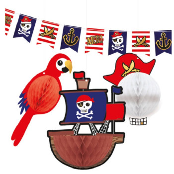 Kit di decorazioni di compleanno pirata per bambini, completo per festa a tema pirata