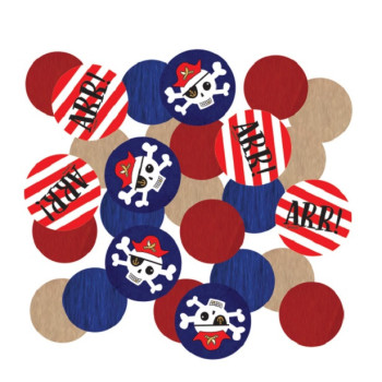 Coriandoli di compleanno pirata per bambini, decorazione festiva e colorata sul tema pirata