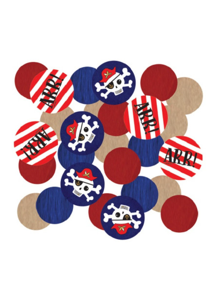 Coriandoli di compleanno pirata per bambini, decorazione festiva e colorata sul tema pirata