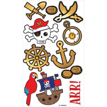 11 temporäre Piraten-Tattoos - Ideal für Animationen und Spiele - Bellefete.ch - Shop Schweiz