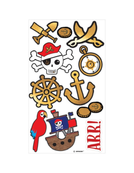 11 Tatuaggi temporanei Pirata – Ideale per animazioni e giochi - Bellefete.ch – Negozio Svizzera