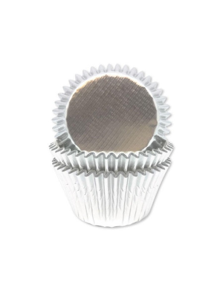 Pirottini per cupcake color argento metallizzato - Pirottini da forno