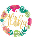 Assiettes fête tropical aloha