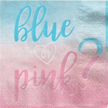 Serviettes de fête Baby Shower "Boy or Girl" - Déco pour Baby Shower - Bellefete.ch - Suisse