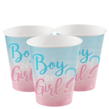 8 Partygläser Baby Shower Mädchen oder Junge? - Gender Reveal - Bellefete.ch