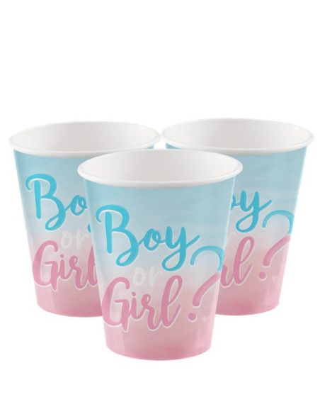 8 Bicchieri da festa Baby Shower Ragazza o Ragazzo? - Gender Reveal - Bellefete.ch