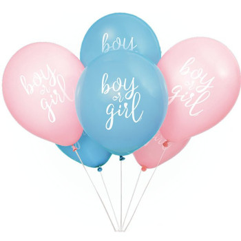 8 Latex Partyballons Baby Shower "BOY OR GIRL" - Gender Reveal Party - Bellefete.ch
