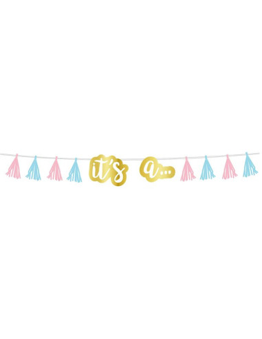 Guirlande de fête Baby Shower Gender Reveal "It's a..."