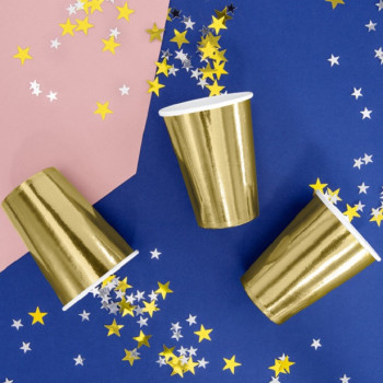 Bicchieri da festa in carta metallizzato in Oro - Decorazione della tavola - Bellefete.ch 2