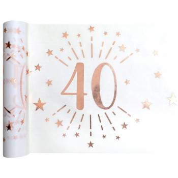 Chemin de table 40 Ans Rose Gold – décoration anniversaire adulte | BelleFete.ch