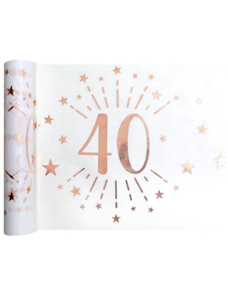 Runner da tavolo 40 anni Oro rosa – decorazione compleanno adulto | BelleFete.ch