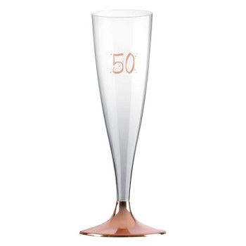 Flute da champagne in oro rosa da 50 anni