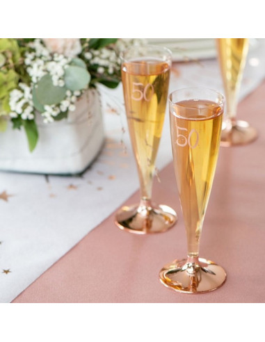 50 Jahre Roségold-Champagnergläser