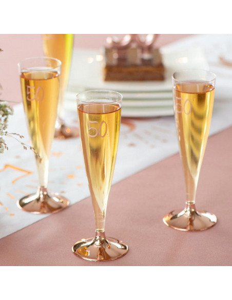 50 Jahre Roségold-Champagnergläser