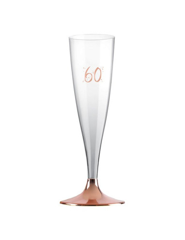 Flute da champagne in oro rosa da 60 anni