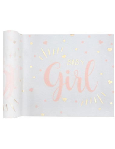 Tischläufer "Baby Boy" in Rosa und Gold - Festliche Dekoration - Bellefete.ch