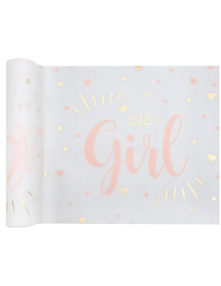 Tischläufer "Baby Boy" in Rosa und Gold - Festliche Dekoration - Bellefete.ch