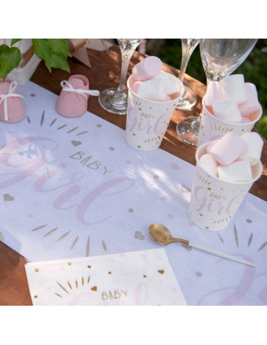 Baby Shower Tischläufer Baby Girl 3m x 28cm | BelleFete.ch