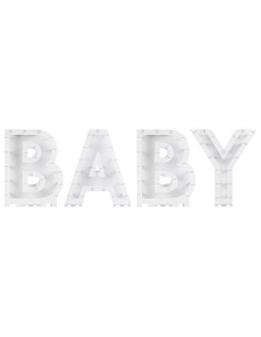 Supports à ballons mosaïque lettres « BÉBÉ » pour baby shower - 78.4 cm)