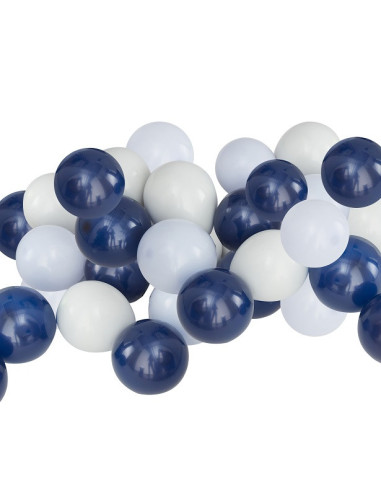 Kit de 40 mini ballons Bleu Marine et Gris - Déco fête, mariage et baby shower