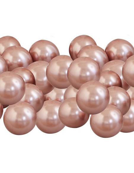 Set mit 40 Mini-Chromballons in Roségold – Partyballons