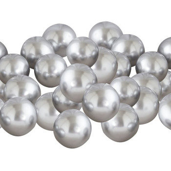 Kit mit 40 Mini-Ballons verchromt Silber - Party-, Hochzeits- und Babypartydekoration - Bellefete.ch 2
