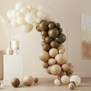 Ballonbogen Taupe, Braun und Elfenbein - Dekoration Natur und Böhmen - Bellefete.ch