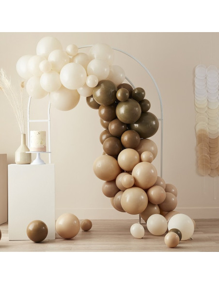 Ballonbogen Taupe, Braun und Elfenbein - Dekoration Natur und Böhmen - Bellefete.ch